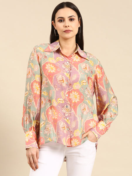 Pastel Printed Muslin Shirt - ASST083