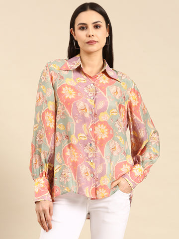 Pastel Printed Muslin Shirt - ASST083