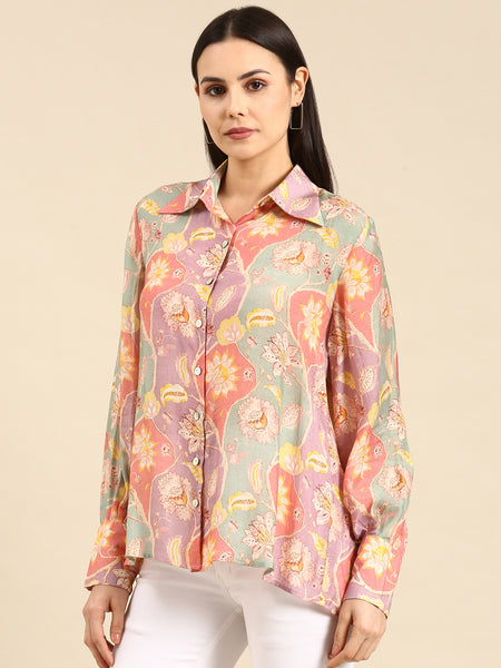 Pastel Printed Muslin Shirt - ASST083