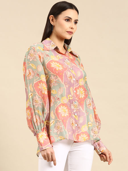 Pastel Printed Muslin Shirt - ASST083