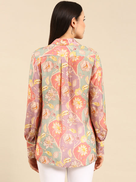 Pastel Printed Muslin Shirt - ASST083