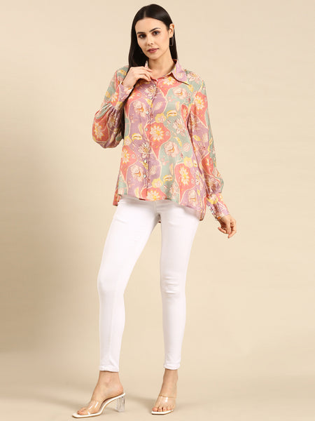 Pastel Printed Muslin Shirt - ASST083