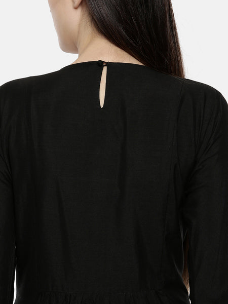 Black Pintuck Dress - AS0138 - Asmi Shop