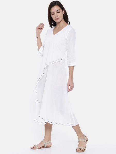 latest designer dresses for girls - White cotton