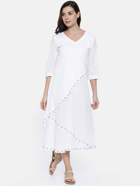 white cotton designer - summer dress for women