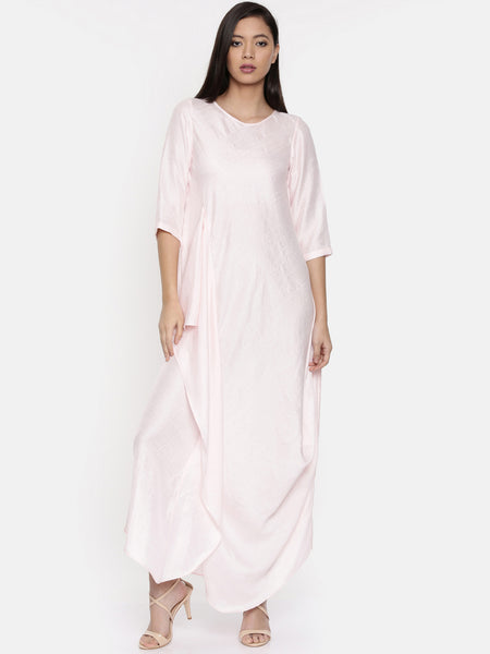 Baby pink waterfall hem maxi  - AS0307 - Asmi Shop