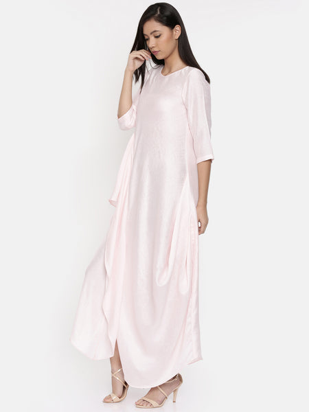 Baby pink waterfall hem maxi  - AS0307 - Asmi Shop