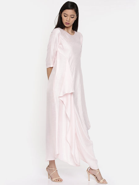 Baby pink waterfall hem maxi  - AS0307 - Asmi Shop
