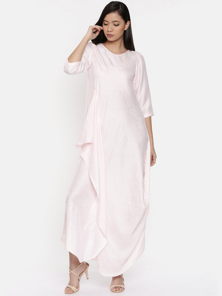Baby pink waterfall hem maxi  - AS0307 - Asmi Shop