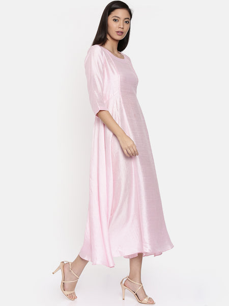 Baby pink maxi with potli button detailing  - AS0315 - Asmi Shop