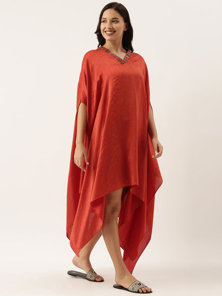 Rust Orange Kaftan Dress - AS0471