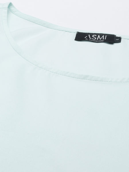 Aqua Blue Silk Polti Dress - AS0484