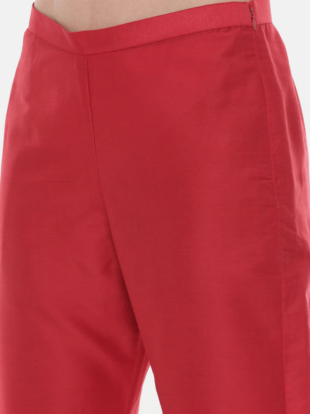 Black Red Embroidered Kurta - AS0561