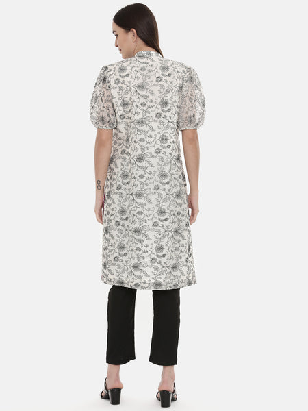 Chanderi Embroidered Kurta set - ASCRSET008