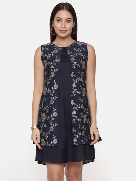 Dark blue designer dress for girls