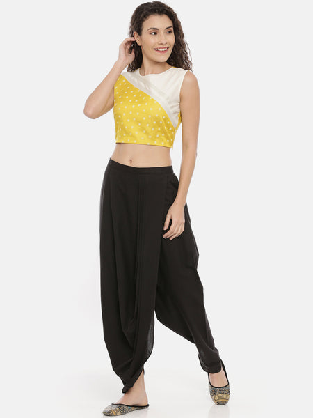 Yellow Silk Cotton Blouse - ASBL031