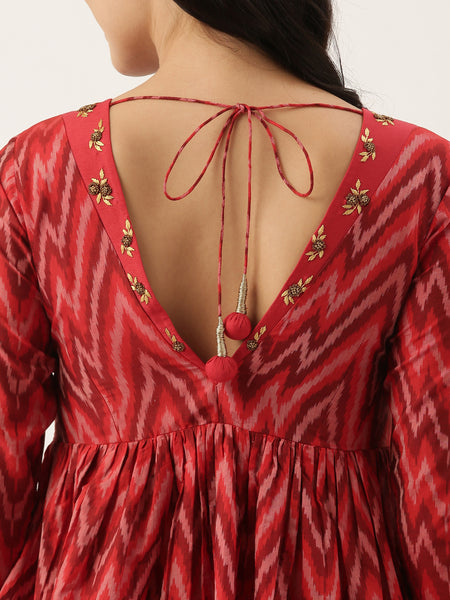 Ikat Silk Long Blouse - ASBL033