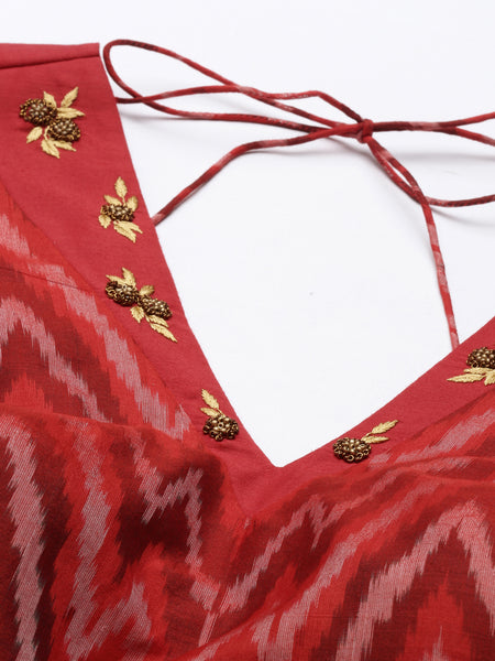 Ikat Silk Long Blouse - ASBL033