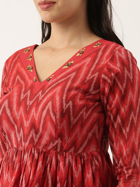 Ikat Silk Long Blouse - ASBL033