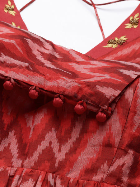 Ikat Silk Long Blouse - ASBL033