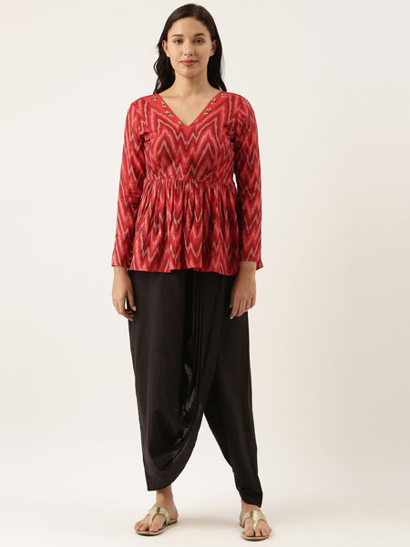 Ikat Silk Long Blouse - ASBL033