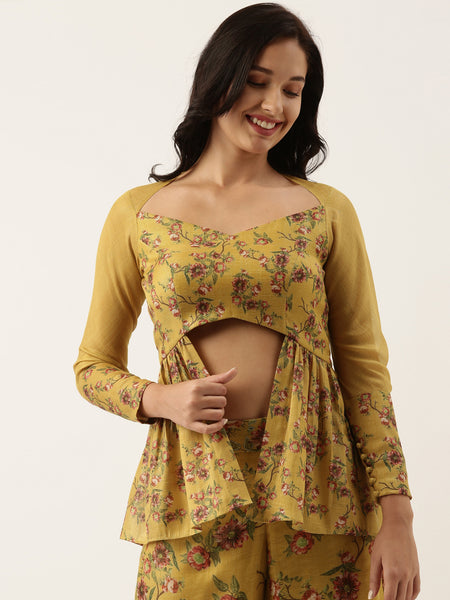 Chanderi Mustard Blouse - ASBL034
