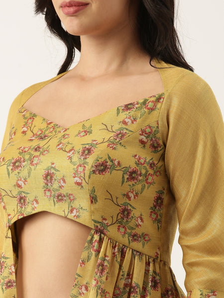 Chanderi Mustard Blouse - ASBL034