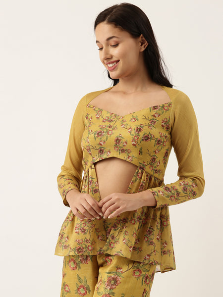Chanderi Mustard Blouse - ASBL034