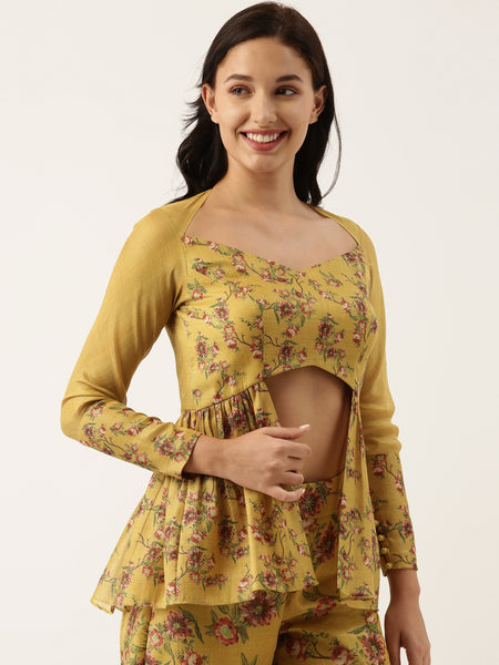 Chanderi Mustard Blouse - ASBL034