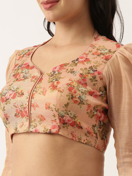 Chanderi Pink Blouse - ASBL037