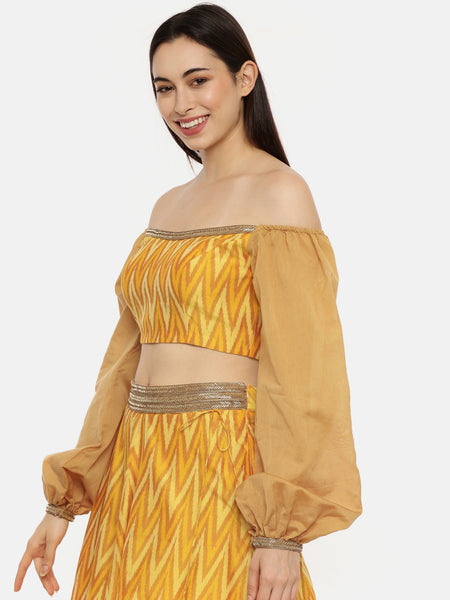 Drop Shoulder Ikat Blouse  - ASBL051