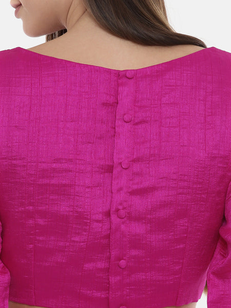Fushcia Pink Silk Blouse - ASBL061
