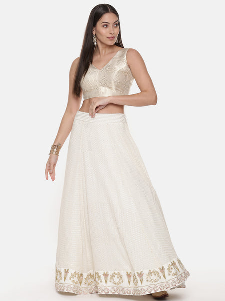 Silk Banares Brocade Gold Blouse - ASBL077