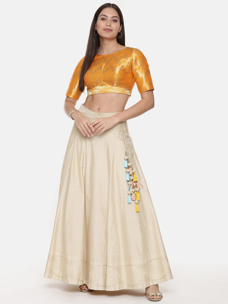 Gold Orange Banares Blouse - ASBL083