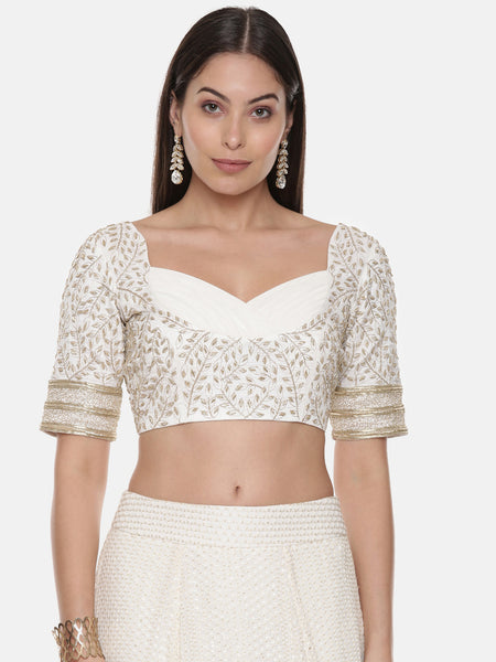 Silk Georgette Emb Blouse - ASBL088