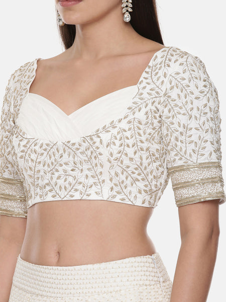 Silk Georgette Emb Blouse - ASBL088