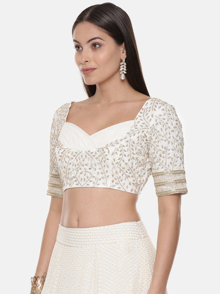 Silk Georgette Emb Blouse - ASBL088