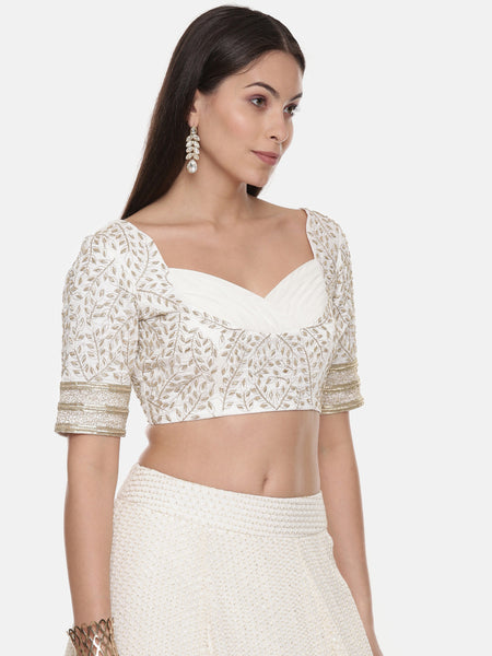 Silk Georgette Emb Blouse - ASBL088