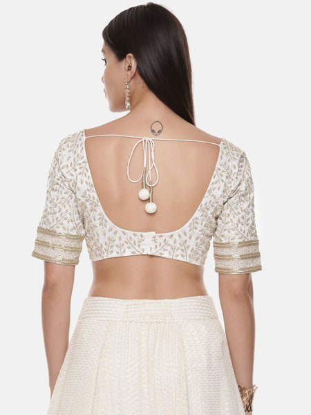 Silk Georgette Emb Blouse - ASBL088