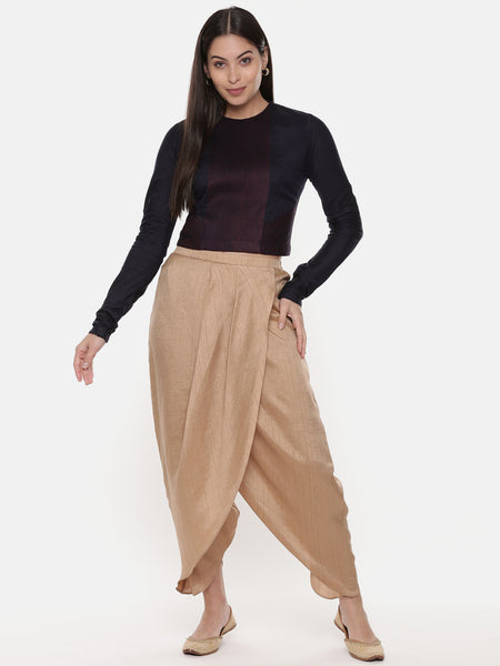 Silk Pintuck Blue Long Blouse - ASBL090