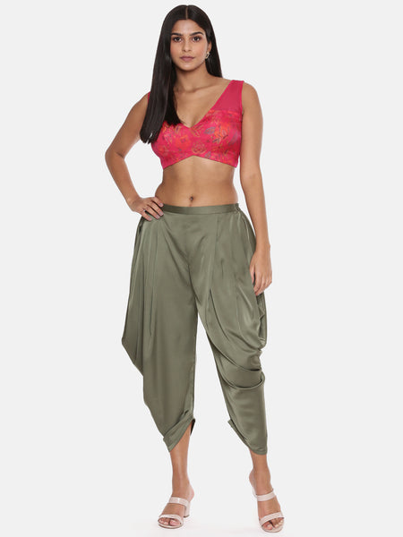 Organza Muslin Pink Printed Blouse - ASBL092