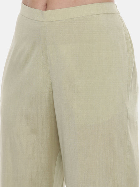 Green Silk Embroidred Co Ord Set - ASCRSET004