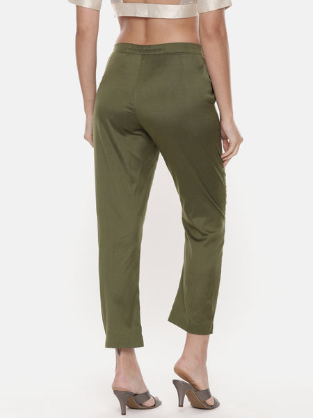 Green Silk Co-ord Set - ASCRSET009