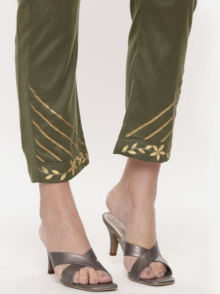 Green Silk Co-ord Set - ASCRSET009