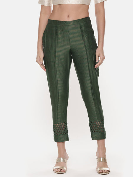 Green Chanderi Kota Co-Ord Set - ASCRSET011