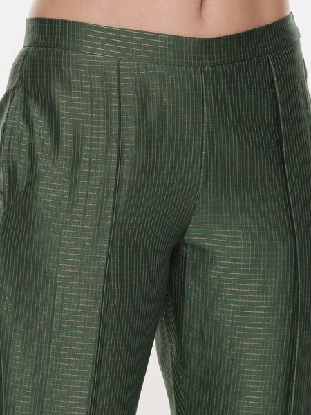 Green Chanderi Kota Co-Ord Set - ASCRSET011