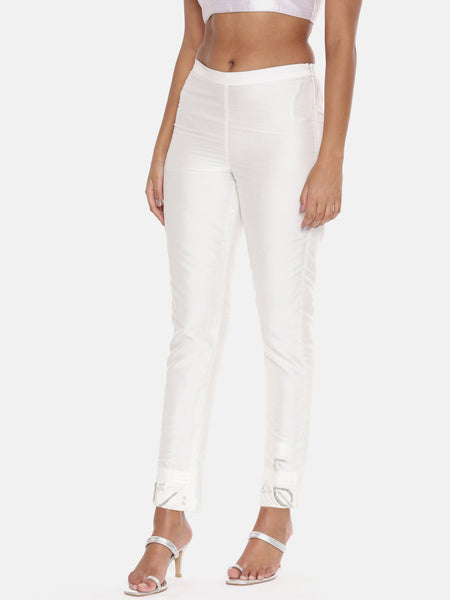 Classic Ivory Cotton Silk Co-ordset - ASCRSET015