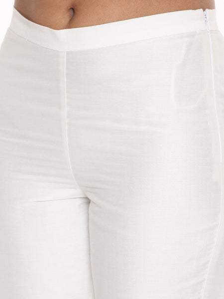 Classic Ivory Cotton Silk Co-ordset - ASCRSET015