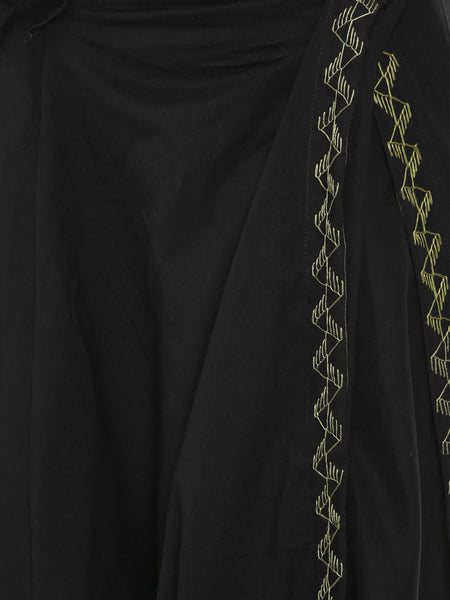 Black Embroidered Cotton Dhoti Pants - ASDP001 - Asmi Shop
