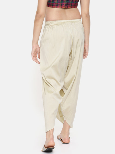 Beige cotton silk Dhoti style pants - ASDP004 - Asmi Shop